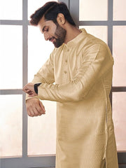 Woven Design Regular Kurta With Trousers - Inddus.com