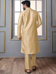 Woven Design Regular Kurta With Trousers - Inddus.com