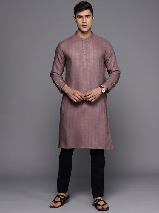 Woven Design Thread Work Kurta - Inddus.com