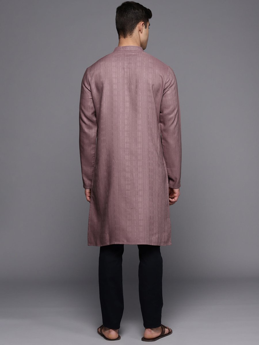 Woven Design Thread Work Kurta - Inddus.com