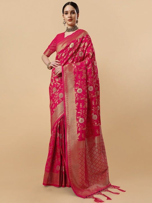 Woven Design Zari Saree - Inddus.com