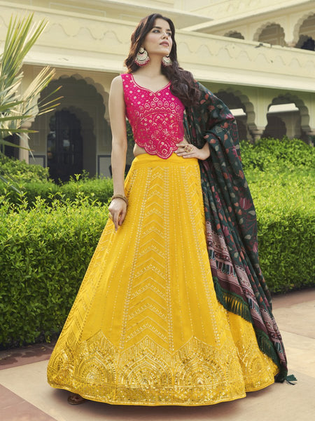 Sabyasachi Inspired Designer Yellow Color Premium Thai Silk Lehenga Choli  With Embroidery Work for Bridal, Wedding/party Wear Lengha Choli - Etsy |  Designer lehenga choli, Indian bridal outfits, Sabyasachi lehenga