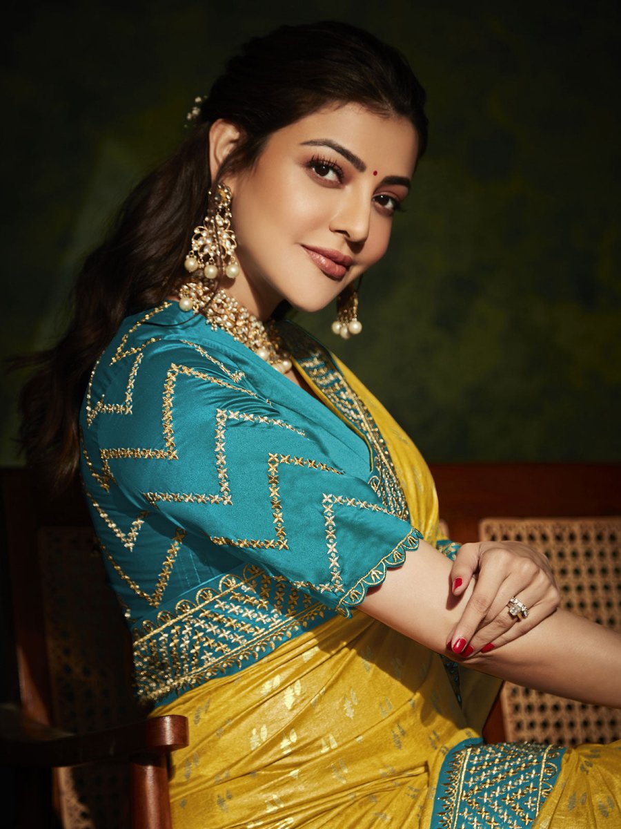 Yellow Silk Traditional Saree - Inddus.com