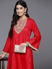 Yoke Design Flared Sleeves Kurta With Salwar - Inddus.com