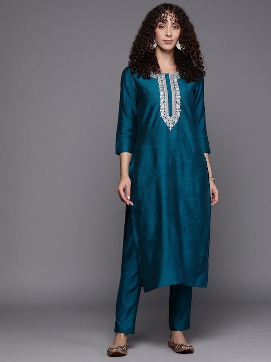 Yoke Design Kurta with Trousers - Inddus.com