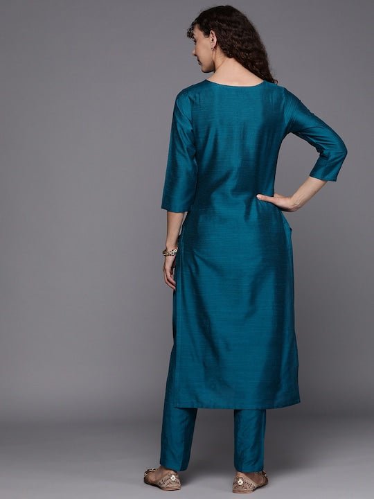 Yoke Design Kurta with Trousers - Inddus.com