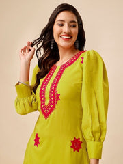 Yoke Design Regular Kurta with Dhoti Pants - Inddus.com